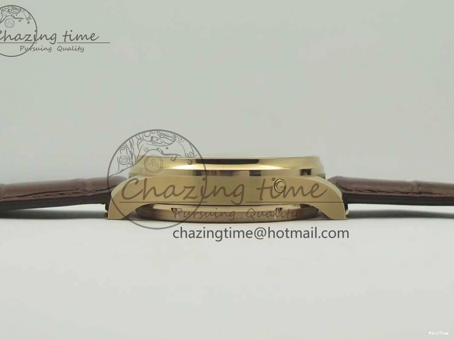 MIROTIME 0223 Portuguese Tourbillon IW504602 RG ZF Best Edition White Dial on Brown Leather Strap Stretchable 7178